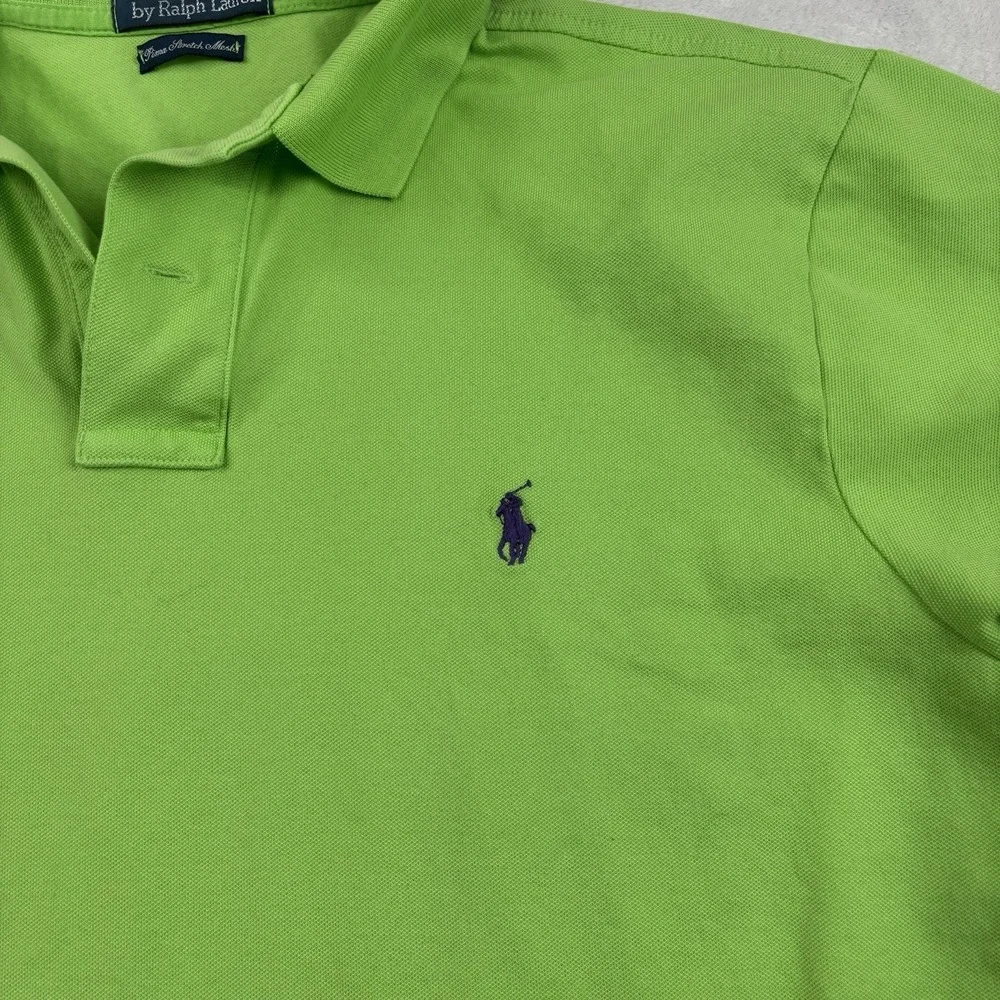 Polo Ralph Lauren Pima Stretch Green Short Sleeve Collared Shirt Men's XL